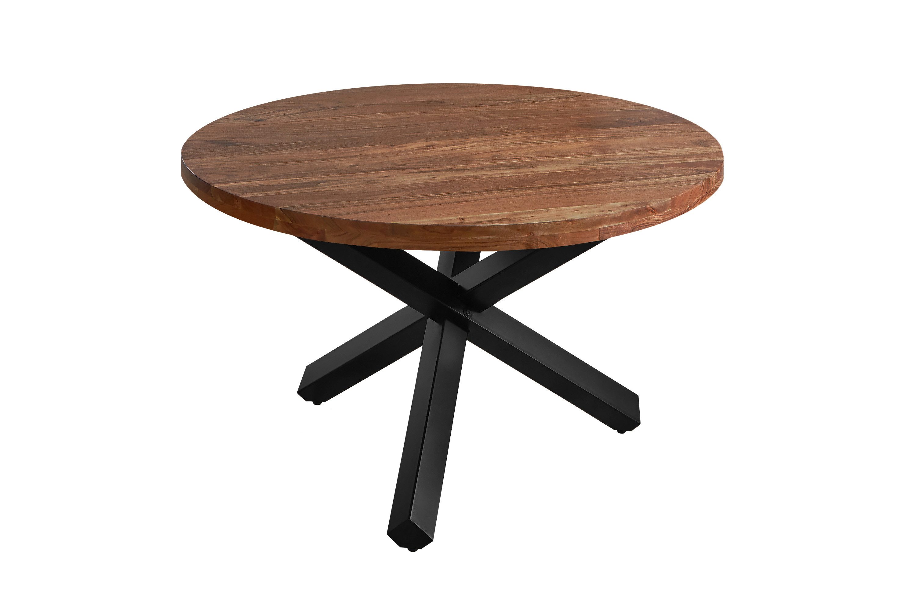 SAM® Esstisch Sintara, massives Akazienholz, runde Platte, Sterngestell aus Metall