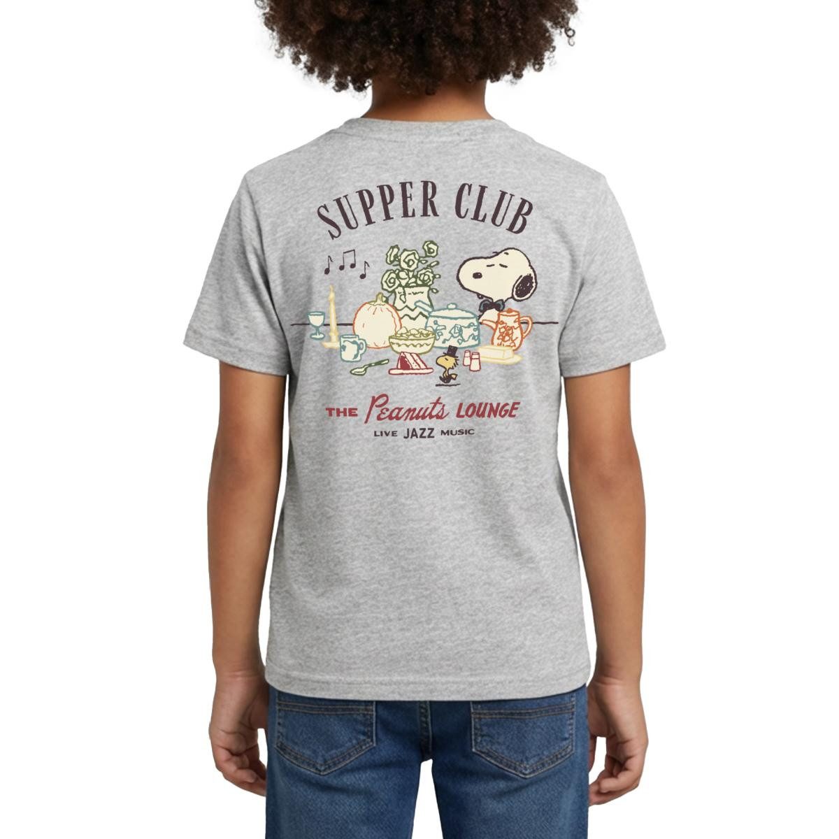 Spreadshirt T-Shirt Snoopy Supper Club The Peanuts Lounge Kinder T-Shirt (1-tlg) Fällt klein aus. Wir empfehlen, eine Größe größer zu bestellen.
