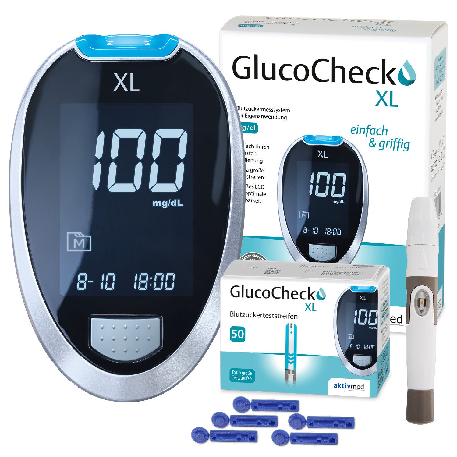 Blutzuckermessgerät aktivmed GlucoCheck XL