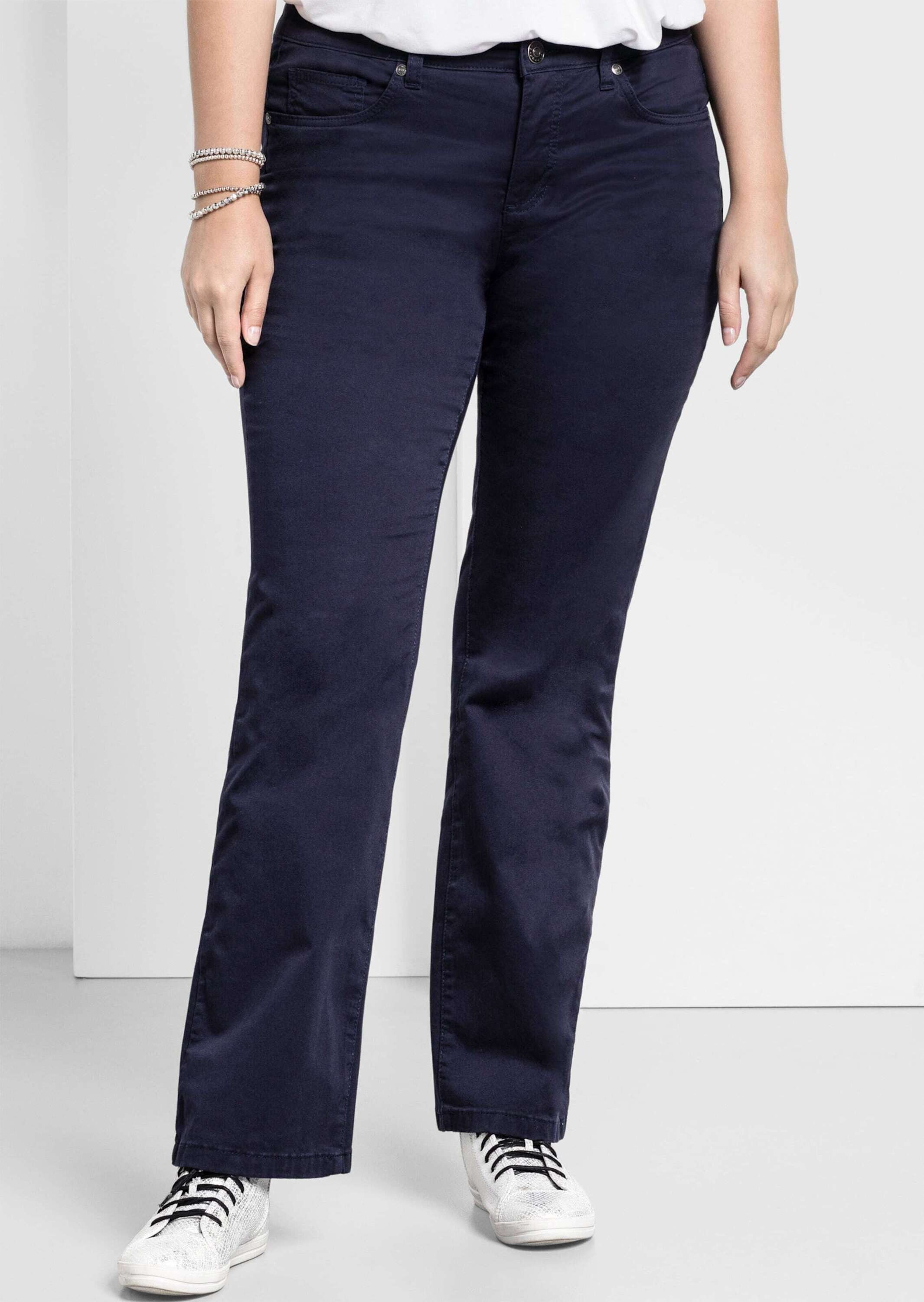 Sheego Jerseyhose Bootcut-Hose Elastische Twill-Qualität günstig online kaufen