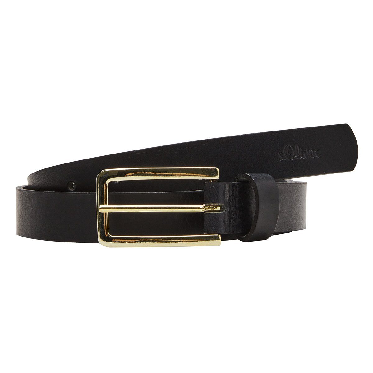 s.Oliver Ledergürtel Damen Leder Gürtel Belt Frauen Ledergürtel schwarz  2103453-9999