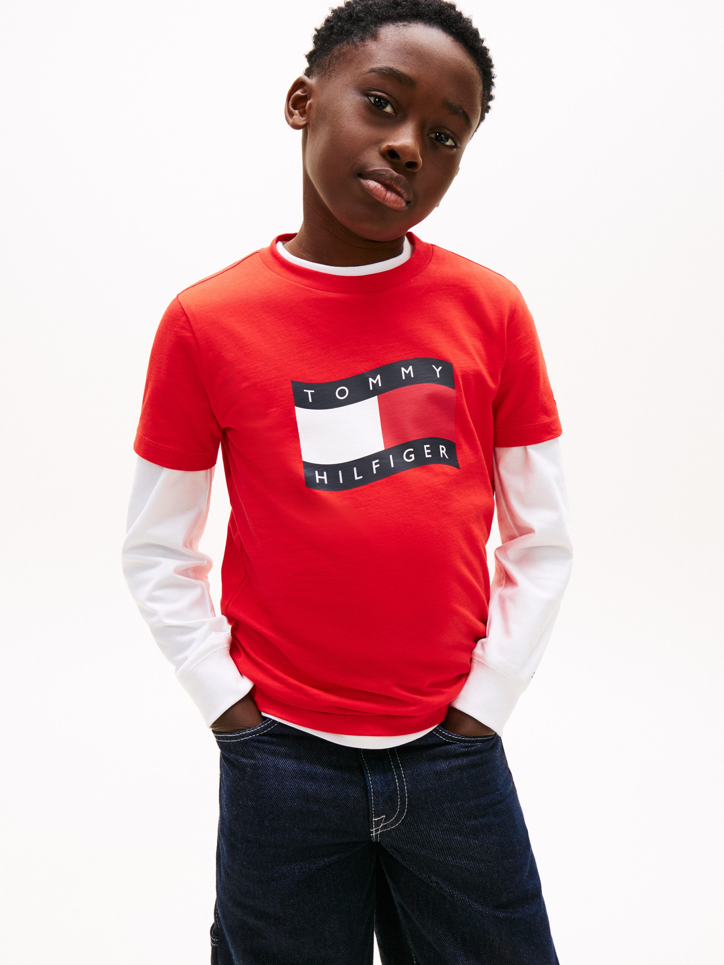 Tommy Hilfiger T-Shirt WAVY FLAG T-SHIRT Kinder bis 16 Jahre, regular fit