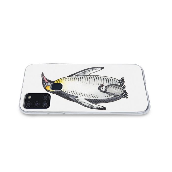 MuchoWow Handyhülle Pinguin - Tiere - Aquarell Handyhülle Samsung Galaxy A21s Smartphone-Bumper Print Handy