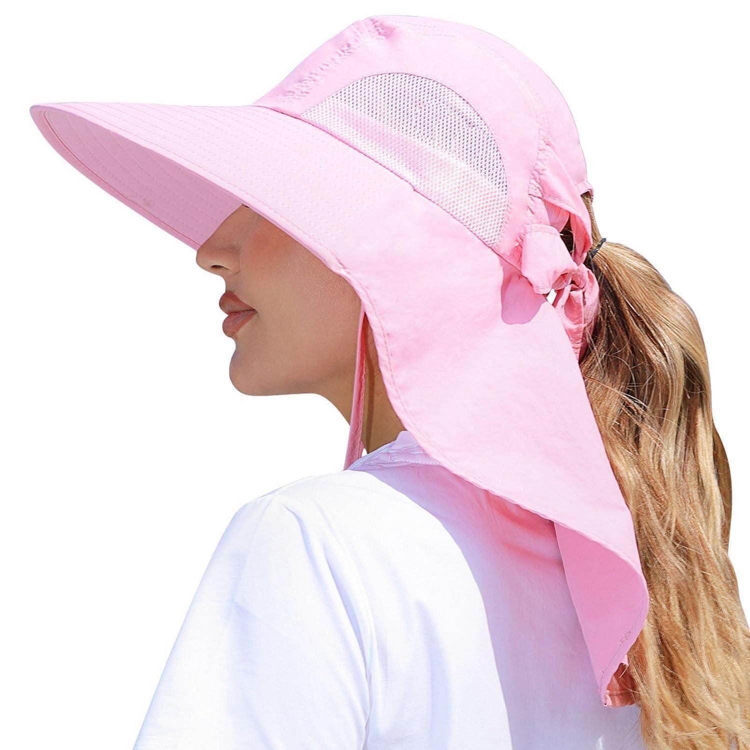 LuxusKollektion Sonnenhut Damen Sonnenhut UV-Schutz Faltbar Rosa (1-St)