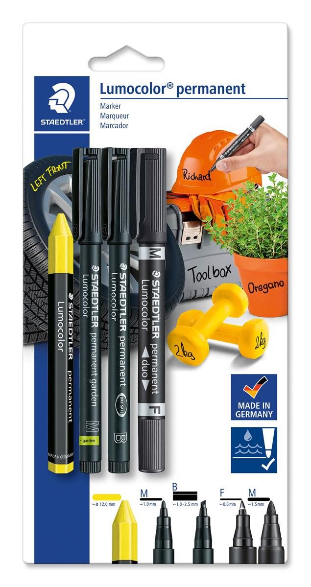 STAEDTLER Kugelschreiber BK-5 STAEDTLER Lumocolor Permanent-Marker-Set, Blisterkarte