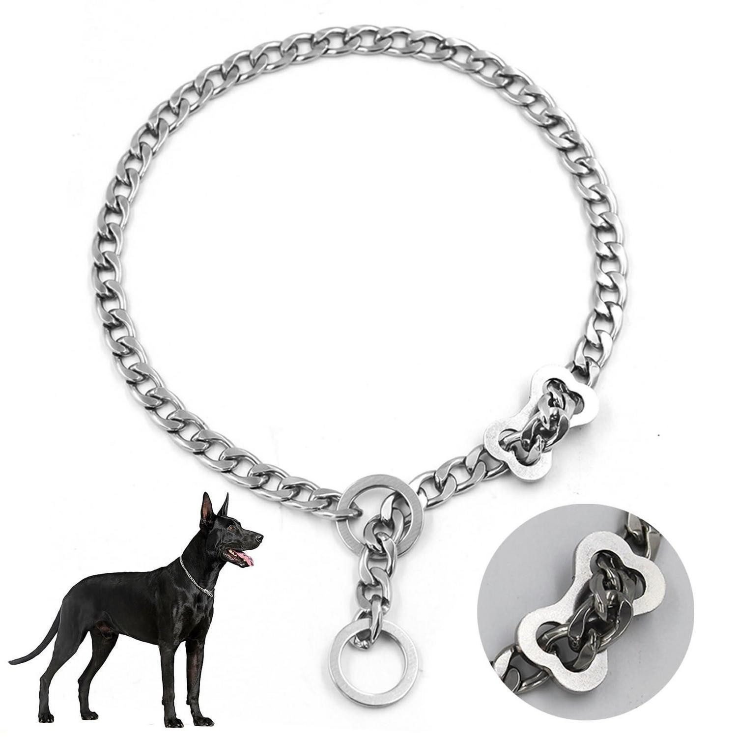 LuxusKollektion Hunde-Halsband Halsband Edelstahl P-Kette S 49cm, Metall