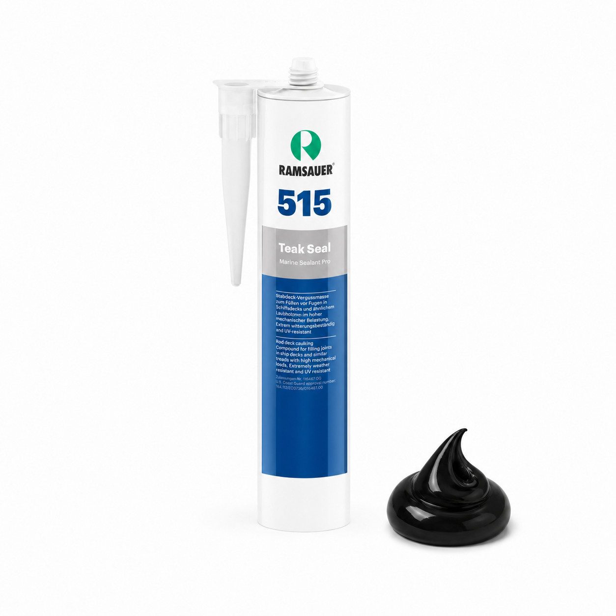 Ramsauer Dichtstoff 515 Teak Seal Silikon Dichtstoff 310 ml schwarz, Marine Dichtstoff, Silikon, gebrauchsfertig, Marine Silikon-Dichtstoff für Teakdeck & Schiffsdeck