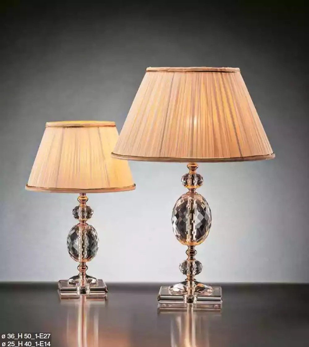 JVmoebel Tischleuchte Beige Kristalllampe im antiken Stil, Leuchtmittel wechselbar, Made in Europa