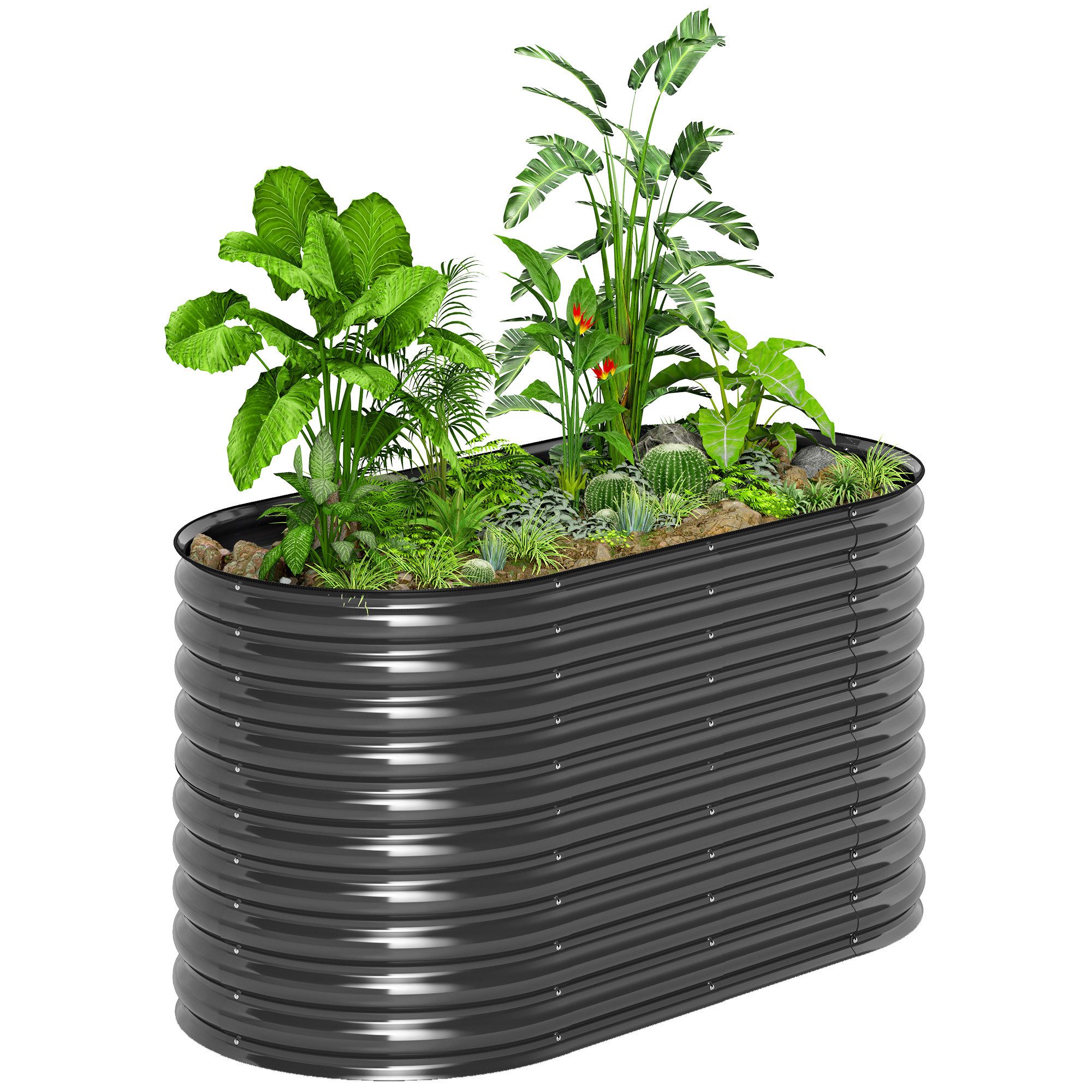 Outsunny Hochbeet aus Stahl, stapelbar, steckbar (Pflanzkasten, 1 St., Gemü günstig online kaufen