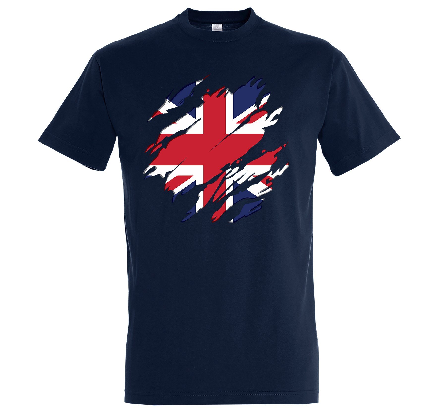Youth Designz T-Shirt mit Herren England Britain Shirt trendigem Navyblau Frontprint