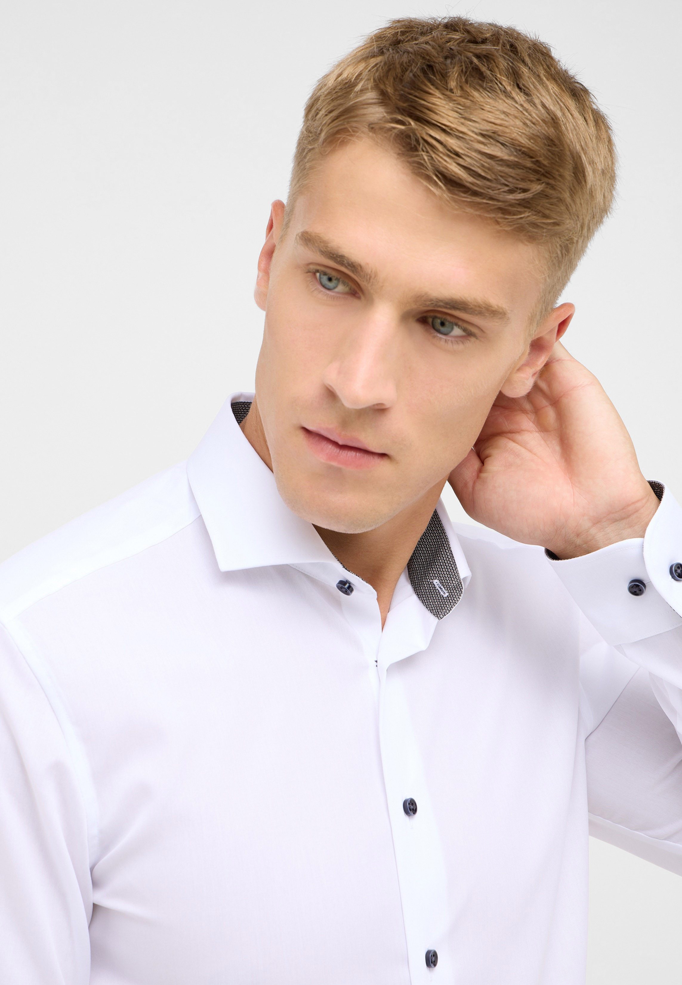 Eterna Businesshemd ETERNA SLIM FIT Langarm Hemd weiß popeline 1311-00-F142 - ORIGINAL