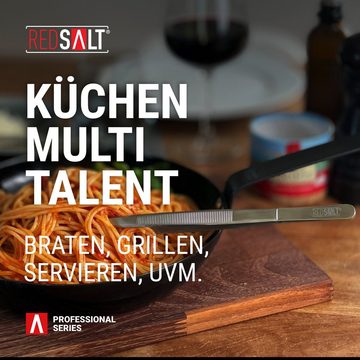 REDSALT® Kochpinzette Premium Küchenpinzette 30cm mit feiner Spitze spülmaschinenfest, Rostfreier Edelstahl in INOX 18/10 Qualität