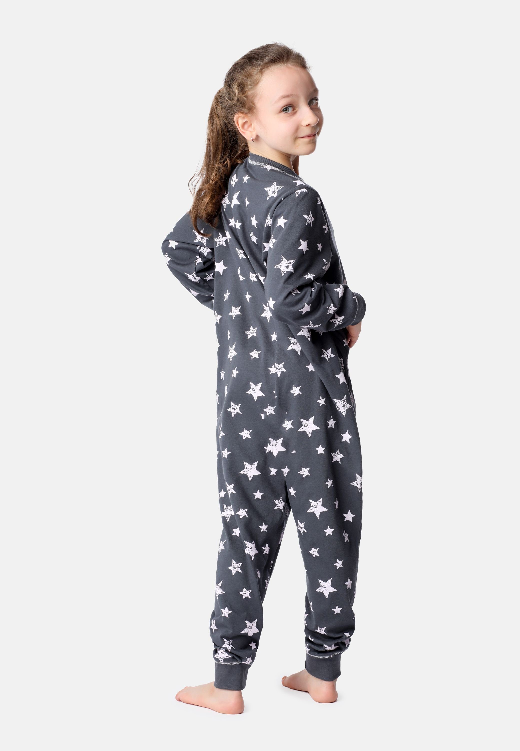 MS10-186 Jumpsuit Schlafanzug Schlafanzug Rosa Grau Style Sterne Merry Mädchen
