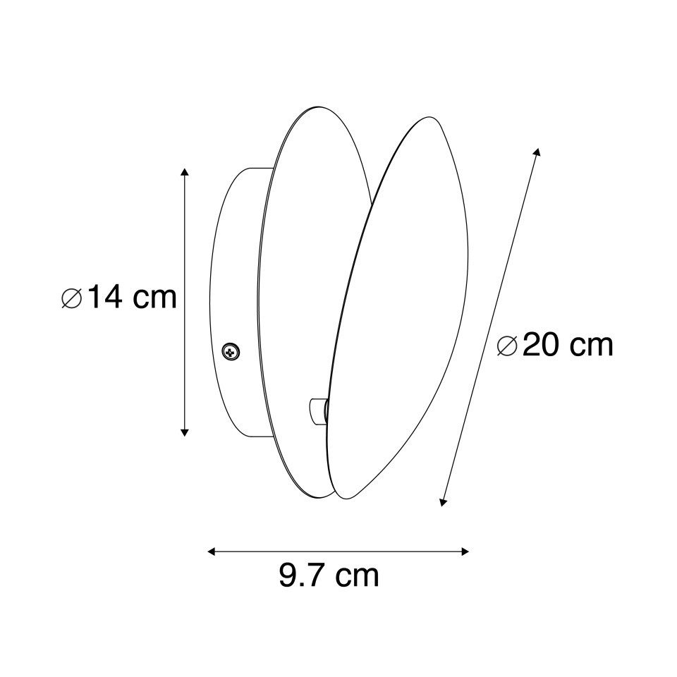 Qazqa Wandleuchte Sunrise, ohne Leuchtmittel, G9, Schwarz, Modern, Stahl, 1-flammig