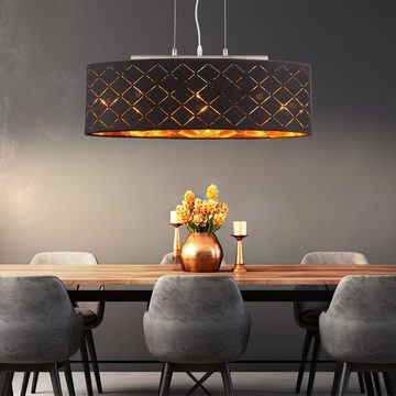 etc-shop LED Pendelleuchte, Leuchtmittel inklusive, Warmweiß, Deckenleuchte Lampe Wohnzimmer hängend schwarz gold Wohnzimmer