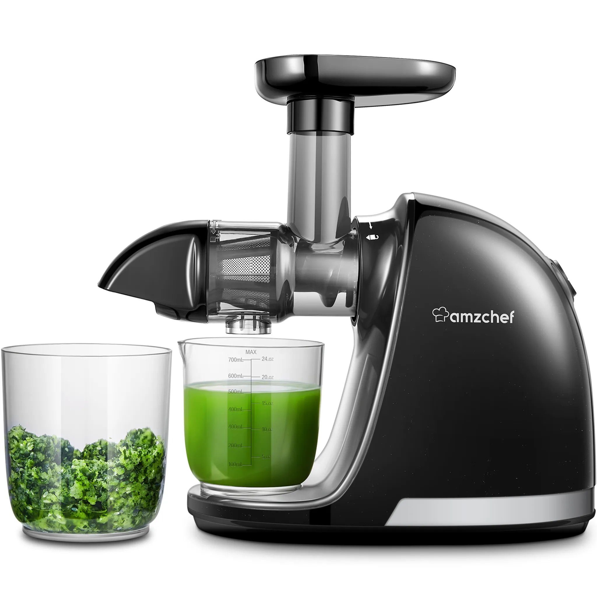 AMZCHEF Slow Juicer ZM1501, 150,00 W, leicht zu reinigen, geringes Rauschen,Professioneller Entsafter