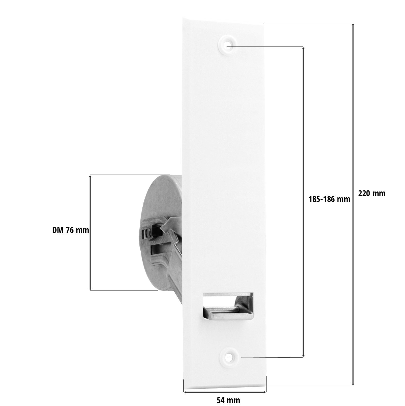 Nobily Einlass-Gurtwickler Maxi inkl. Abdeckplatte, für die Unterputz-Montage, verzinkt, Gurtbreite 22,00 mm, 1-tlg., Lochabstand 185-186mm, für 5-6m Gurte geeignet