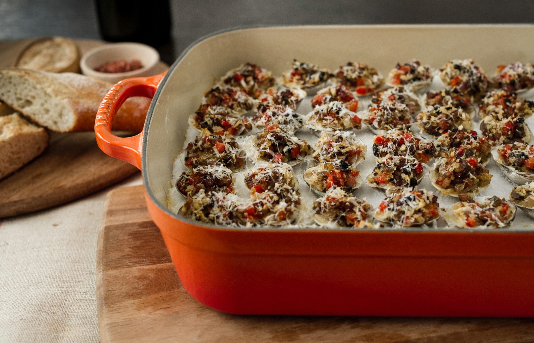 LE CREUSET Bräter Bratreine Signature ofenrot 40,2cm, Emailliertes Gusseisen