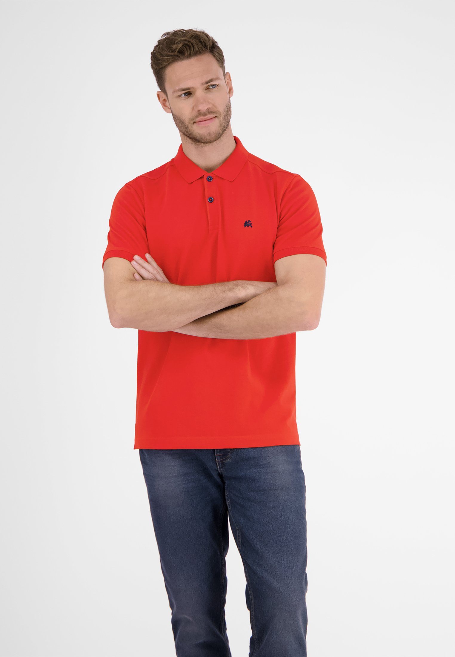LERROS Poloshirt LERROS Basic Polo-Shirt in vielen Farben LAVA RED
