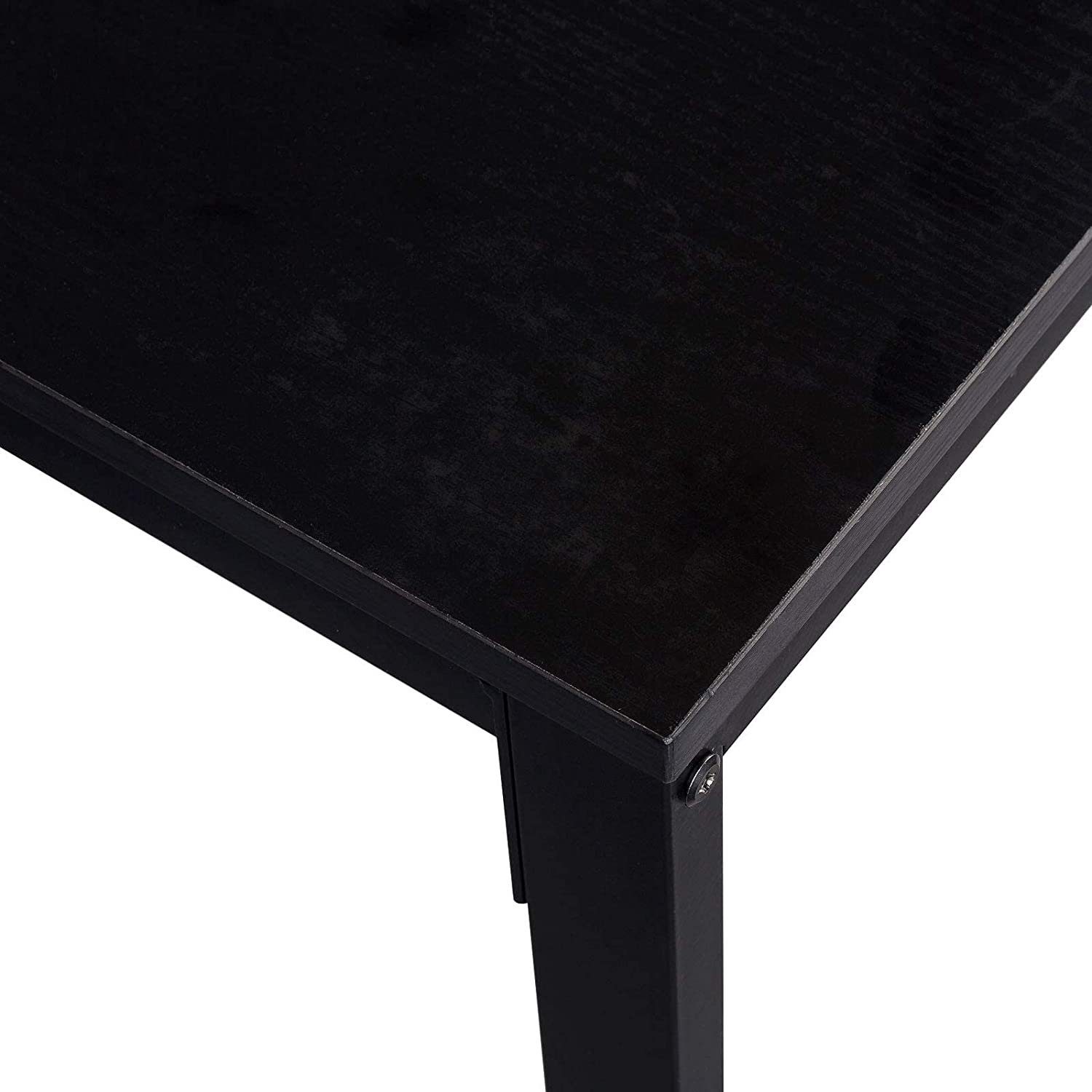 Ablageflächen, in Woltu Holz Melamin, Stahl, Schwarz 4 mit | | aus (1-St), Schwarz Schwarz Schreibtisch