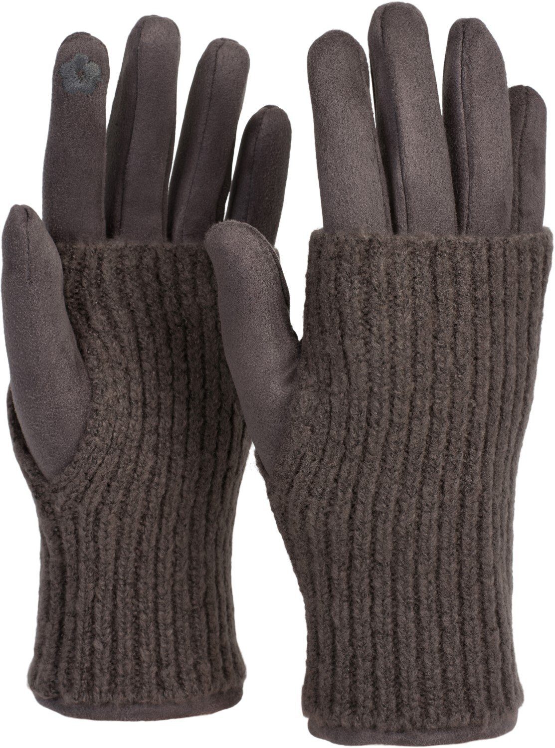 styleBREAKER Strickhandschuhe Touchscreen Stoff Handschuhe mit abnehmbarer günstig online kaufen