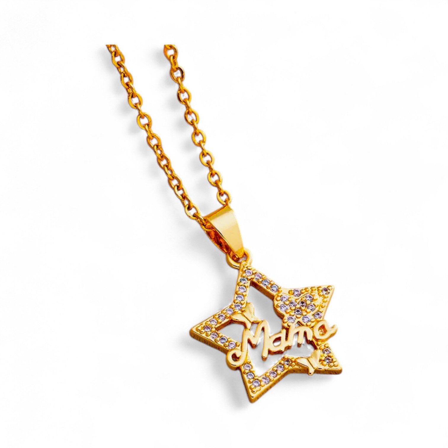 Eyecatcher Edelstahlkette Mama Mom Halskette vergoldet günstig online kaufen