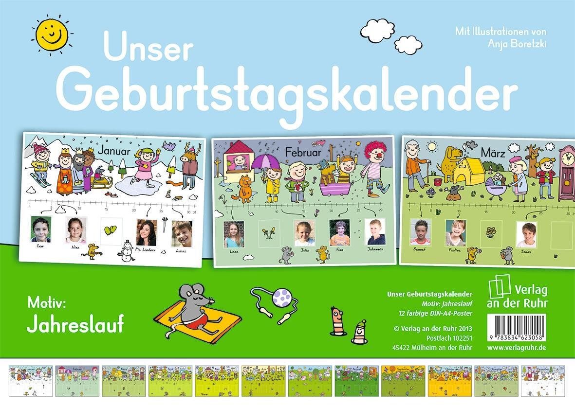 Verlag an der Ruhr Poster Unser Geburtstagskalender - Motiv: Jahreslauf