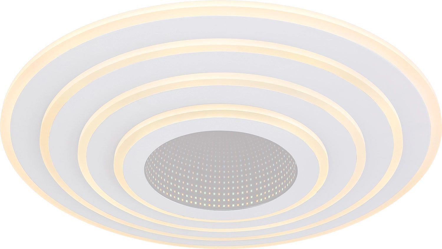 GLOBO LIGHTING LED Deckenleuchte JOCELYN, Dimmfunktion, Farbwechsel, Fernbedienung, Infrarot inkl., Memoryfunktion, Nachtlichtfunktion, Smart Home, Timerfunktion, mehrere Helligkeitsstufen, LED fest integriert, warmweiß - kaltweiß, Deckenlampe, Designleuchte, Wohnzimmer, Schlafzimmer, rund