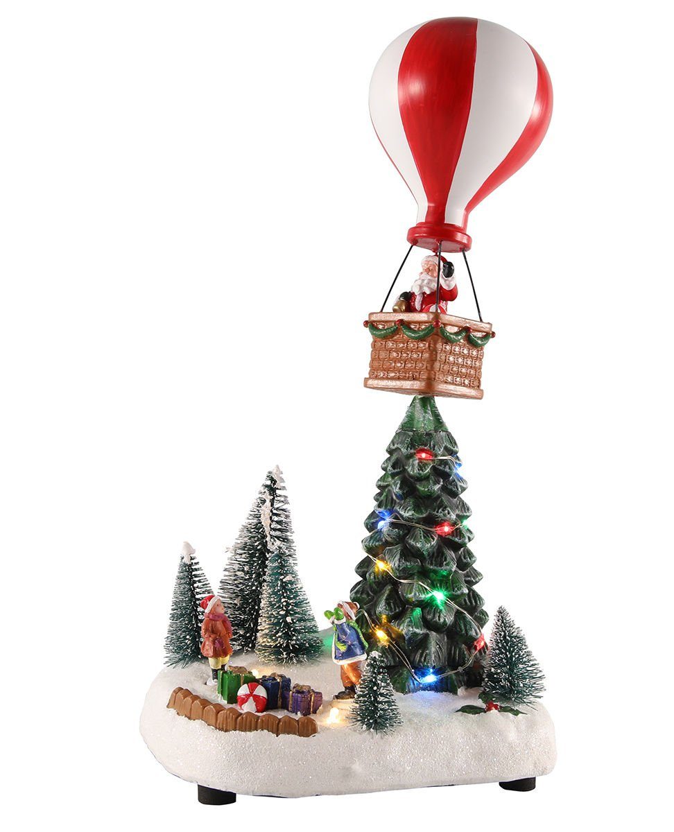 Spetebo Weihnachtsszene LED Weihnachts Szene - 35,5 cm - Weihnachtsmann
