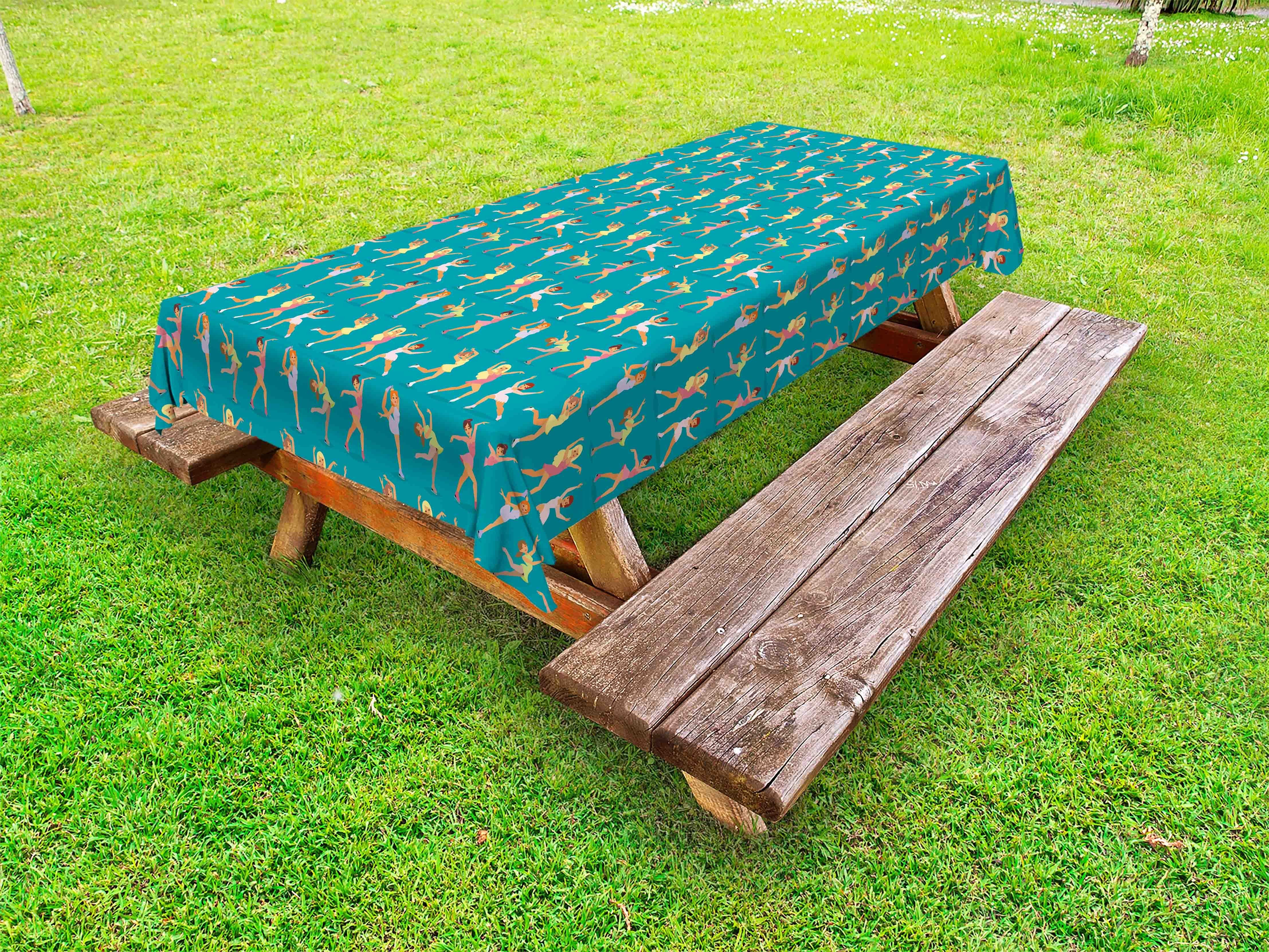 Schlittschuhe Frauen auf waschbare ausüben dekorative Rink Tischdecke Picknick-Tischdecke, Abakuhaus