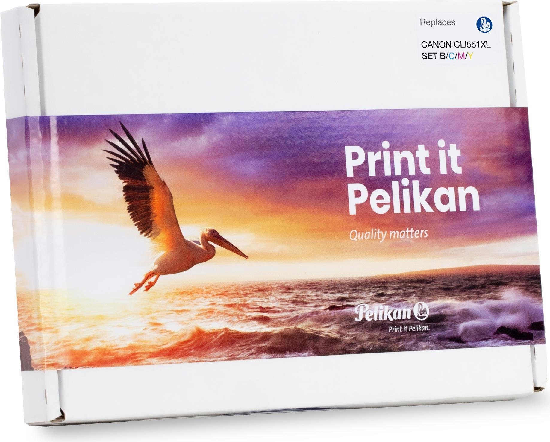 Pelikan Tonerpatrone PELIKAN Toner Canon CLI-551XL Multi-Pack B/C/M/Y