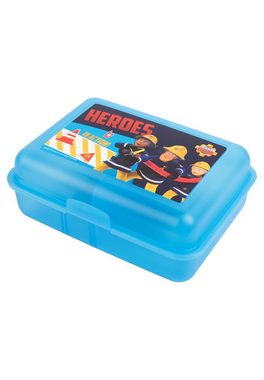 United Labels® Lunchbox Feuerwehrmann Sam Brotdose - Heroes - mit Trennwand Blau, Kunststoff (PP)