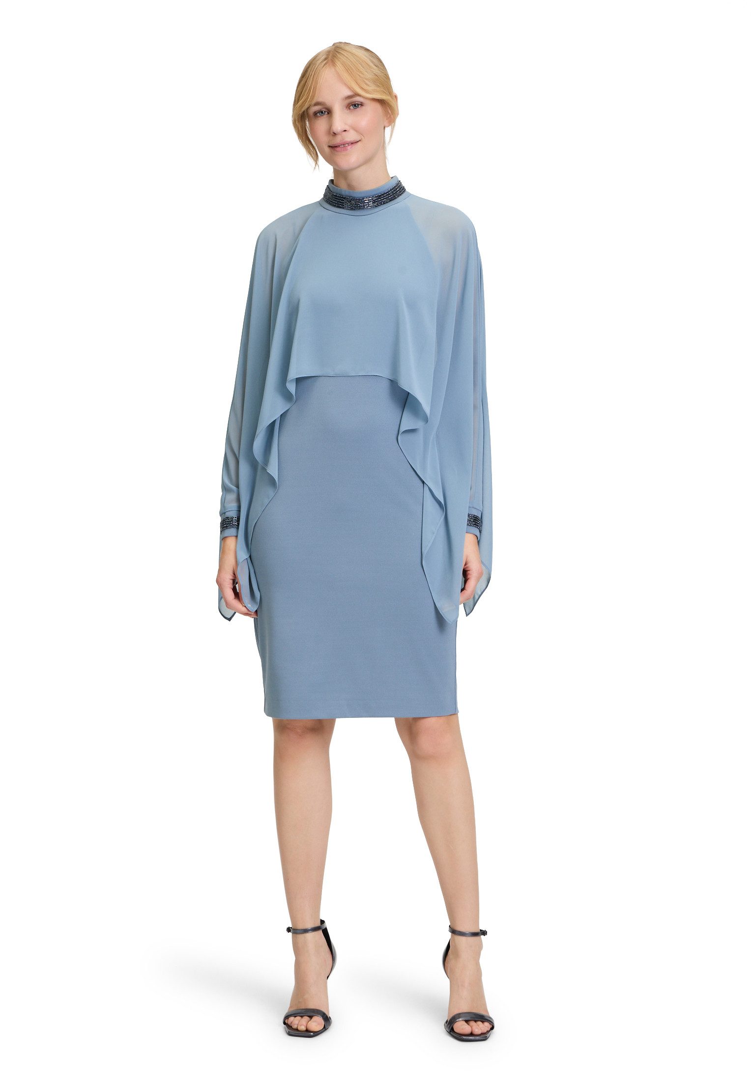 Vera Mont Cocktailkleid Vera Mont Damen Cocktailkleid mit Stehkragen Materialmix