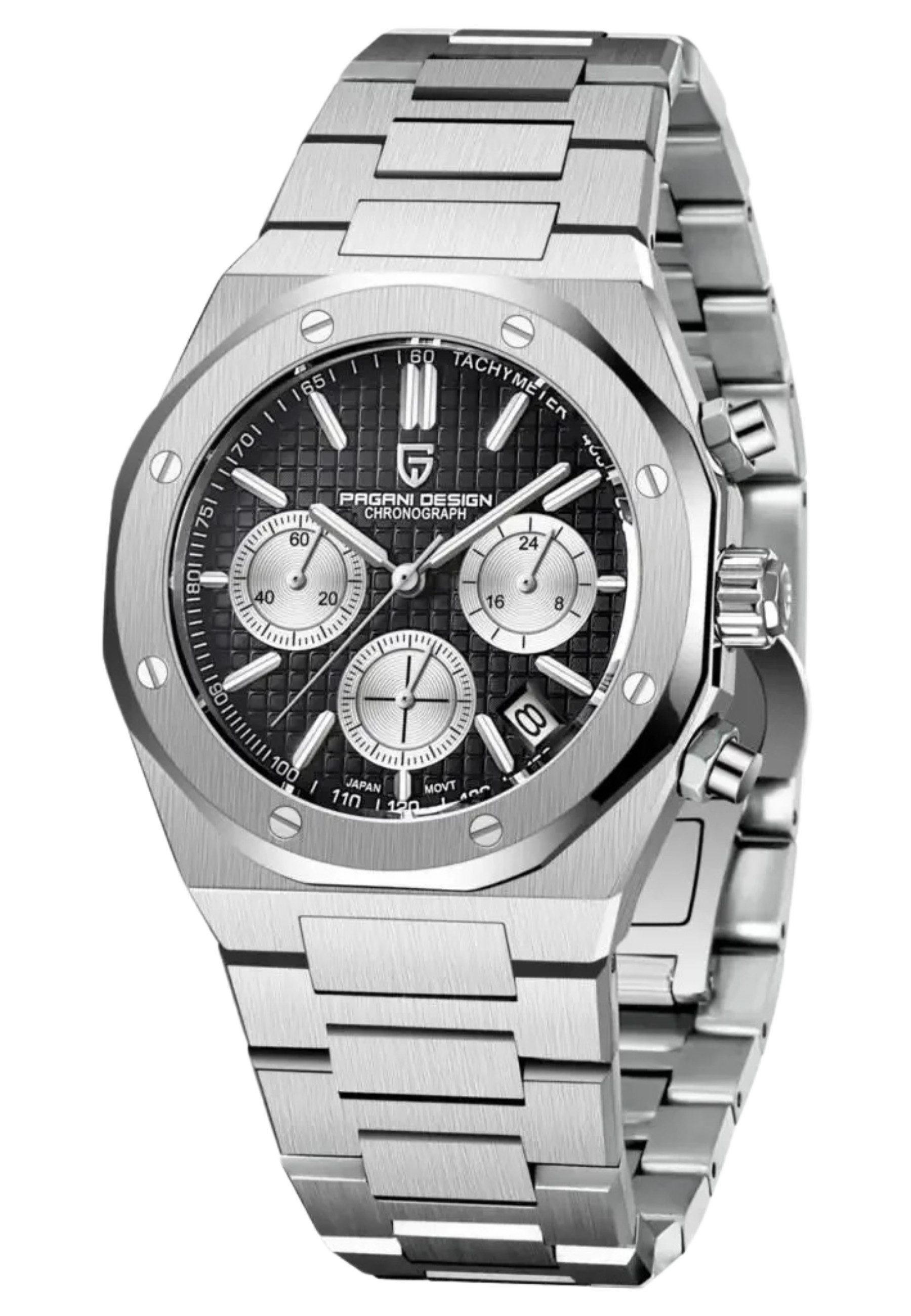 Pagani Design Quarzuhr Herren Uhr Chronograph Armbanduhr Edelstahl Blau Sch günstig online kaufen