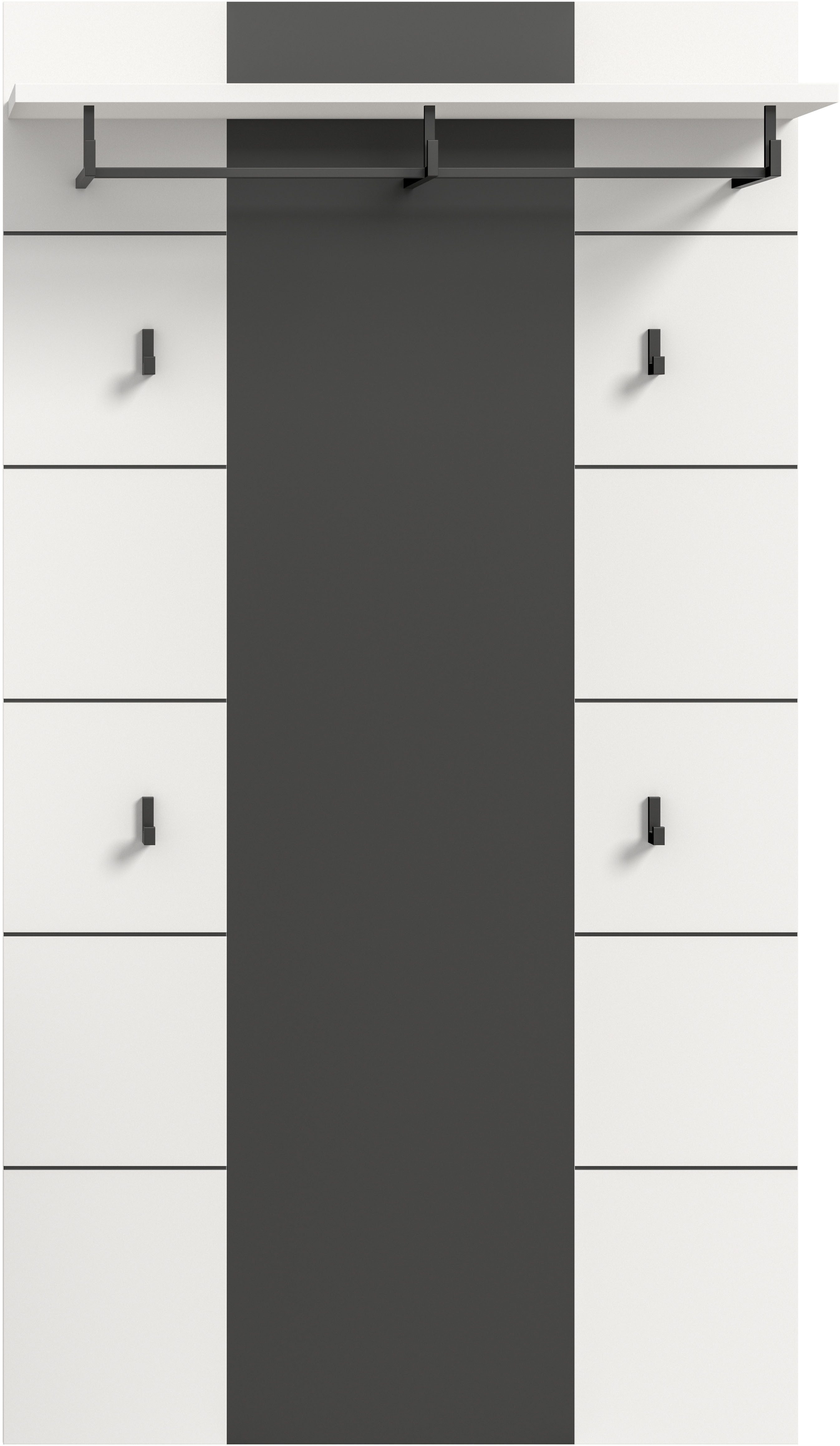 Home affaire Garderobenpaneel REHAT, TOPSELLER!, Höhe 145 cm, Hutablage, 4 Haken, Garderobenstange (1 St., in verschiedenen Farben erhältlich), Paneel, Wandboard, Garderobe, Garderobenleiste, Garderobenboard