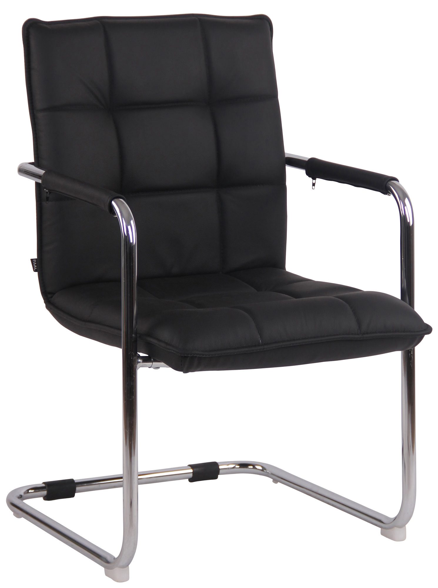 furnicato Besucherstuhl Gandia Freischwinger 89x57x64 cm Schwarz (1 St), Gepolsterter Konferenzstuhl mit Armlehnen für dein Wartezimmer