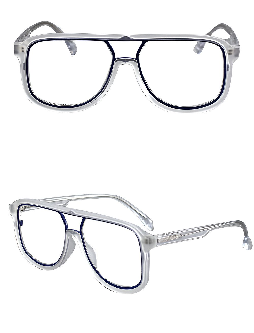 PACIEA Brille Herren Ohne Sehstärke Doppelbalkenrahmen Vintage Anti Blaulicht
