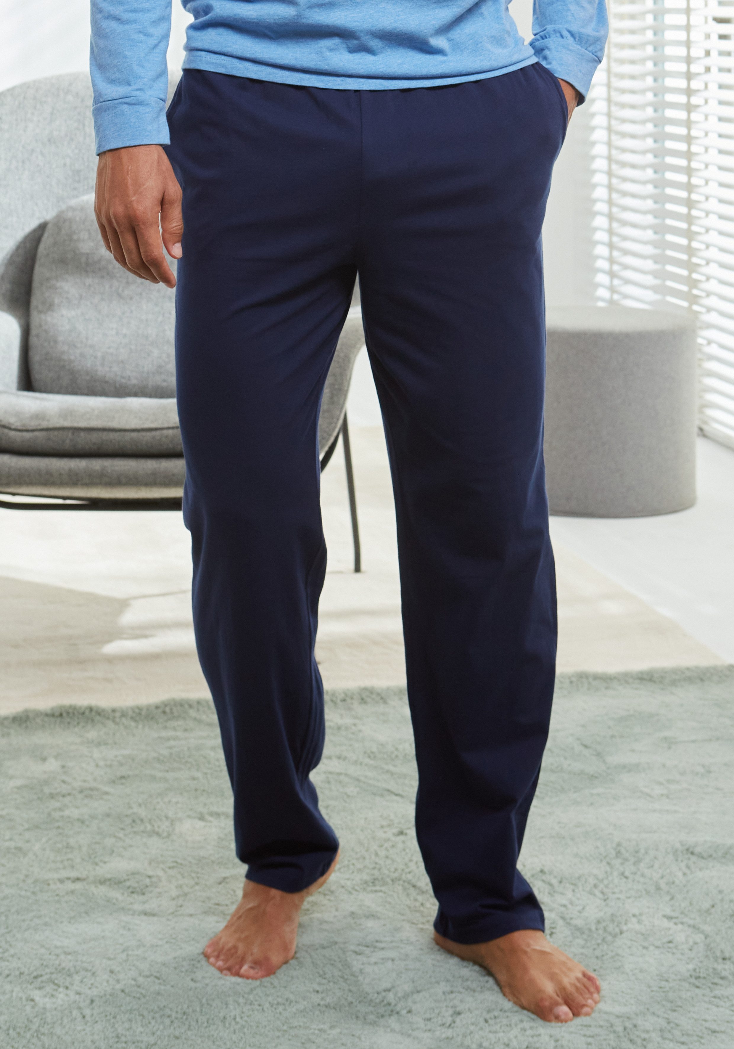 AUTHENTIC LE JOGGER Pyjama Schlafanzug für Herren (2 tlg., 1 Stück) mit Knopfleiste