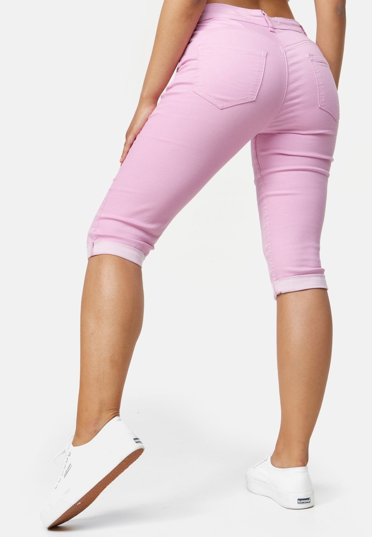 Damen Hosen i dodo Jeansshorts 4157 (skinny fit, Reißverschluss) 3/4 Capri Jeans Shorts Kurze Chino Bermuda Hose Push Up Big Siz