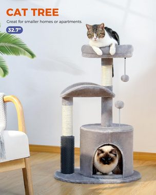 purplerain Kratzbaum mittelgroßer Katzenturm mit interaktivem Katzenspielzeug