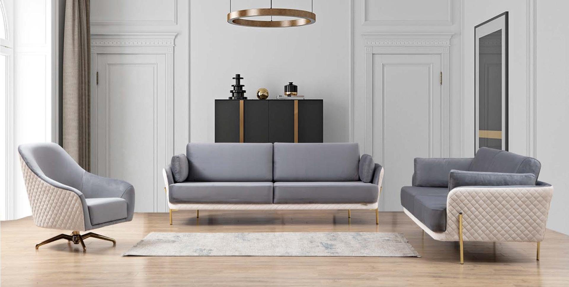 Samt Sofa Modern Sitzer Möbel JVmoebel Stoff Luxus Sofa Dreisitzer Textil 3 Design
