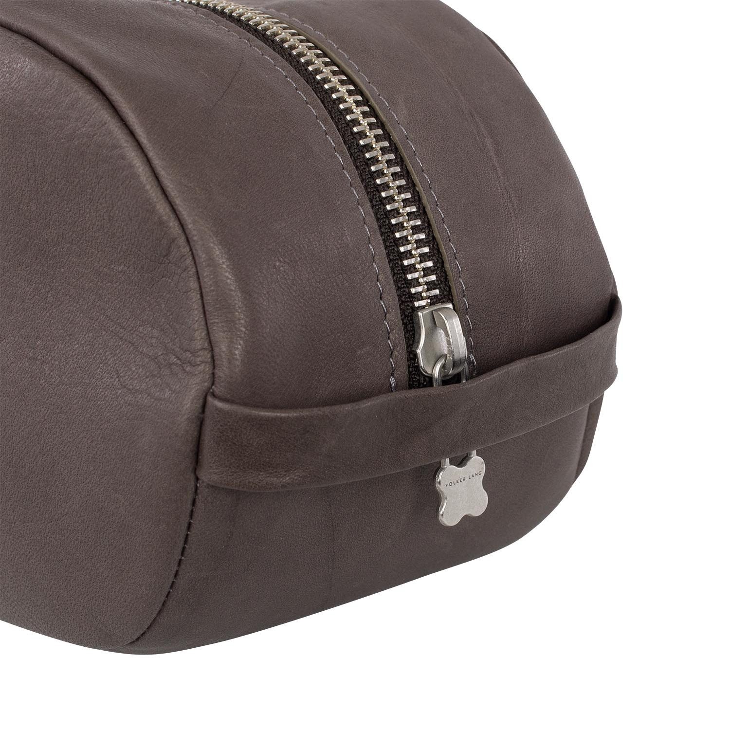 VOLKER LANG Kulturbeutel TRAVEL POUCH, PP1, Kompaktes Leder-Case, Premium Verarbeitung .
