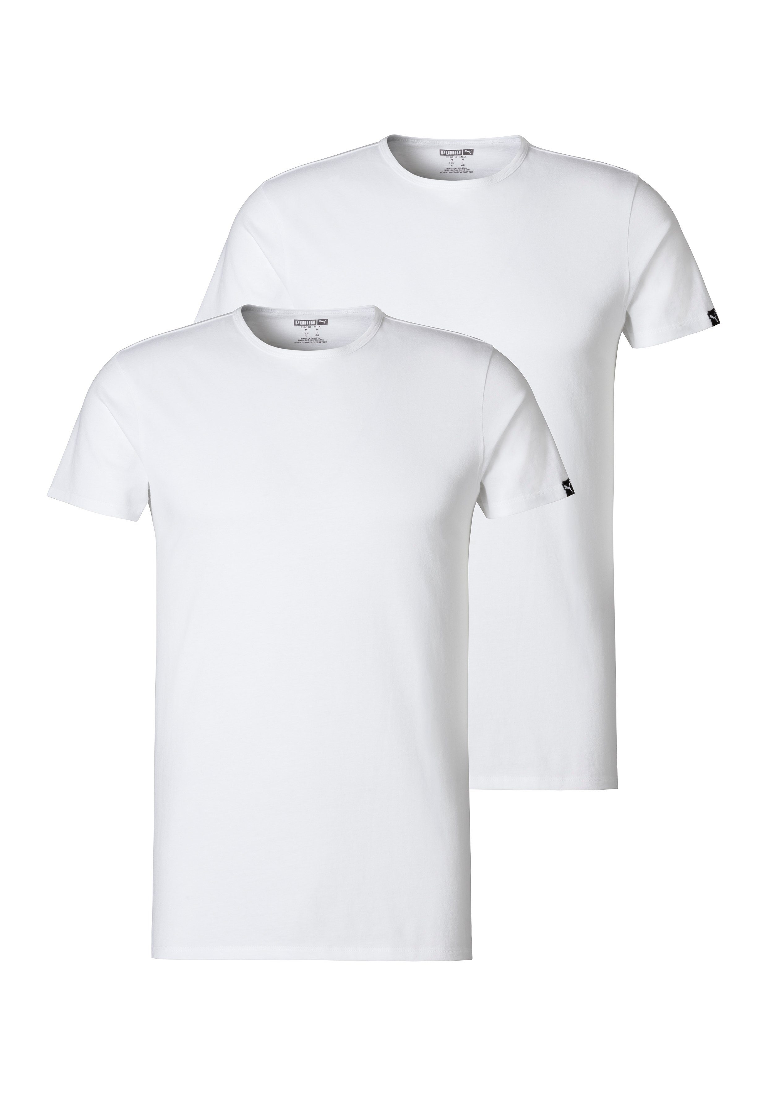 PUMA T-Shirt (2er-Pack) Rundhalsausschnitt, Kurzarm, Regular Fit, elastisch