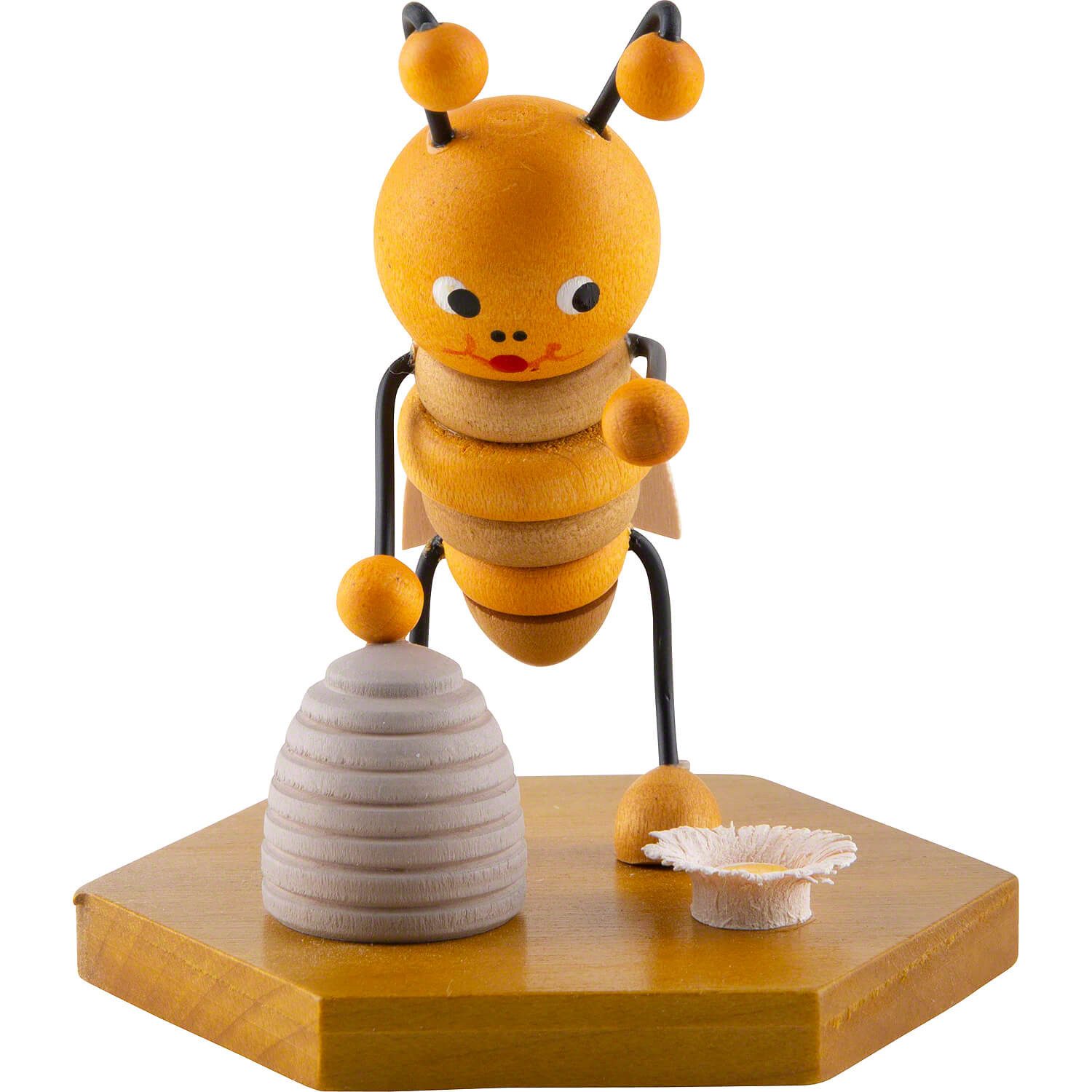 Volkskunst Zenker Dekofigur Biene mit Bienenkorb (8cm) von Zenker Volkskunst