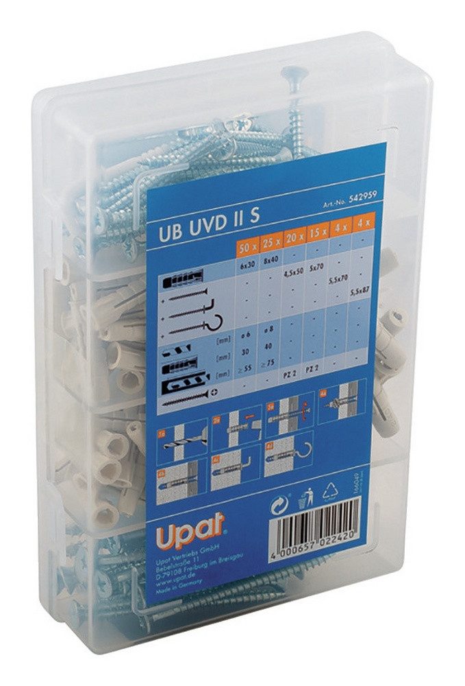 Thumbnail - Upat Schrauben- und Dübel-Set, Box UVD II inklusive Schrauben + Haken