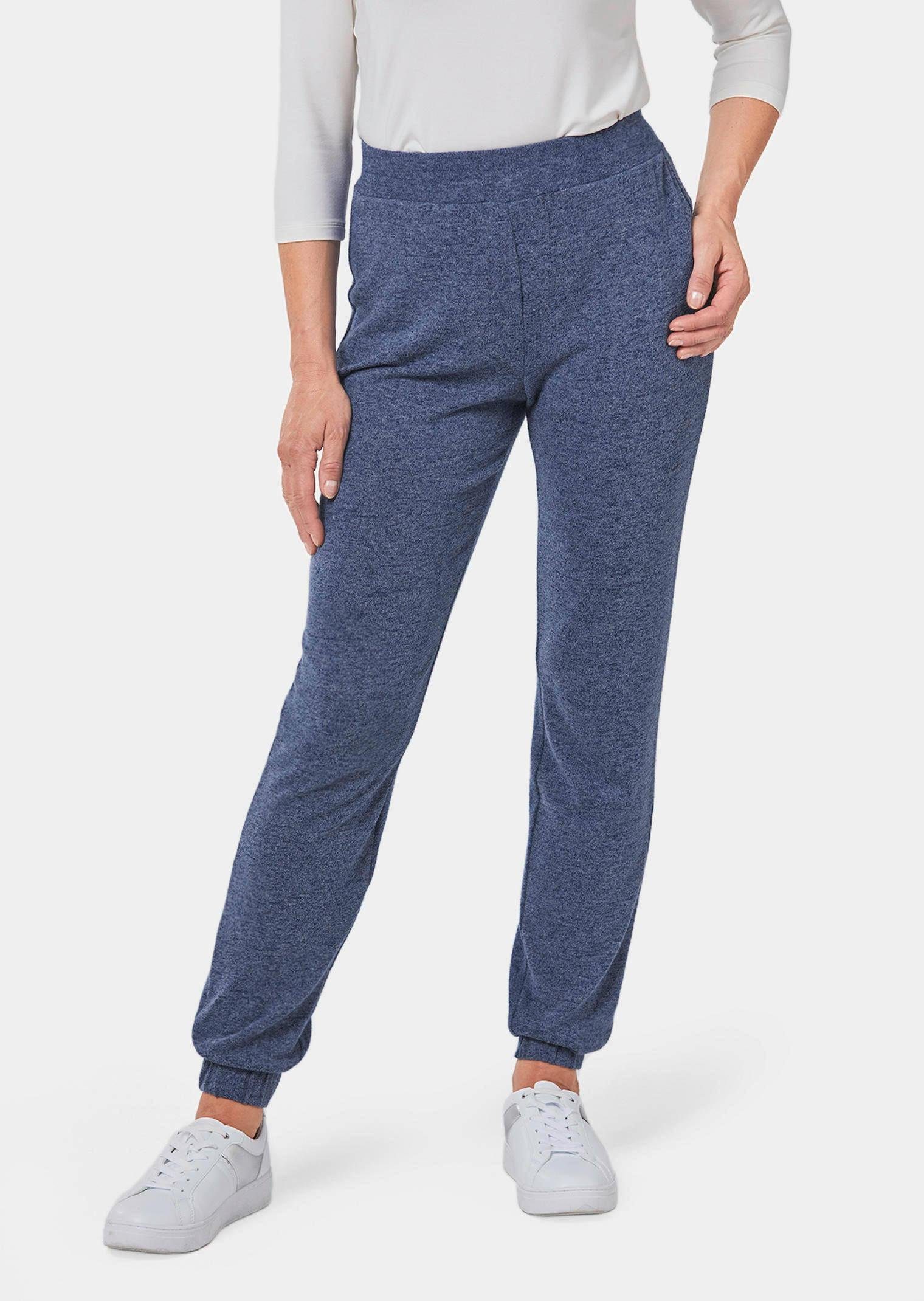 GOLDNER Stoffhose Bequeme Flausch-Freizeithose mit Bündchen günstig online kaufen