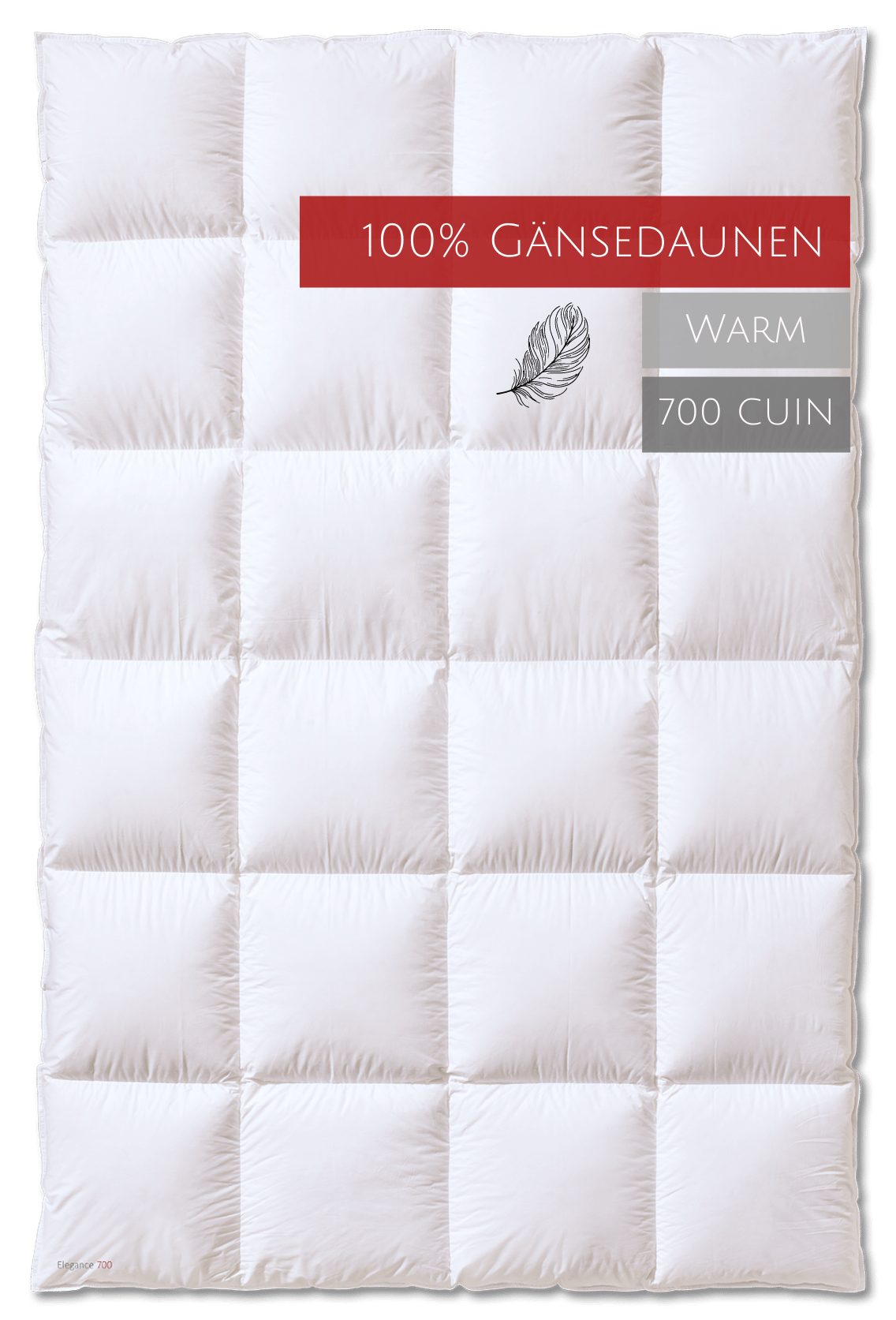 Gänsedaunen, Elegance Baumwolle, 700 Gänsedaunenbettdecke, "warm", 100% Bezug: allergikerfreundlich Füllung: Kauffmann, Wärmestufe