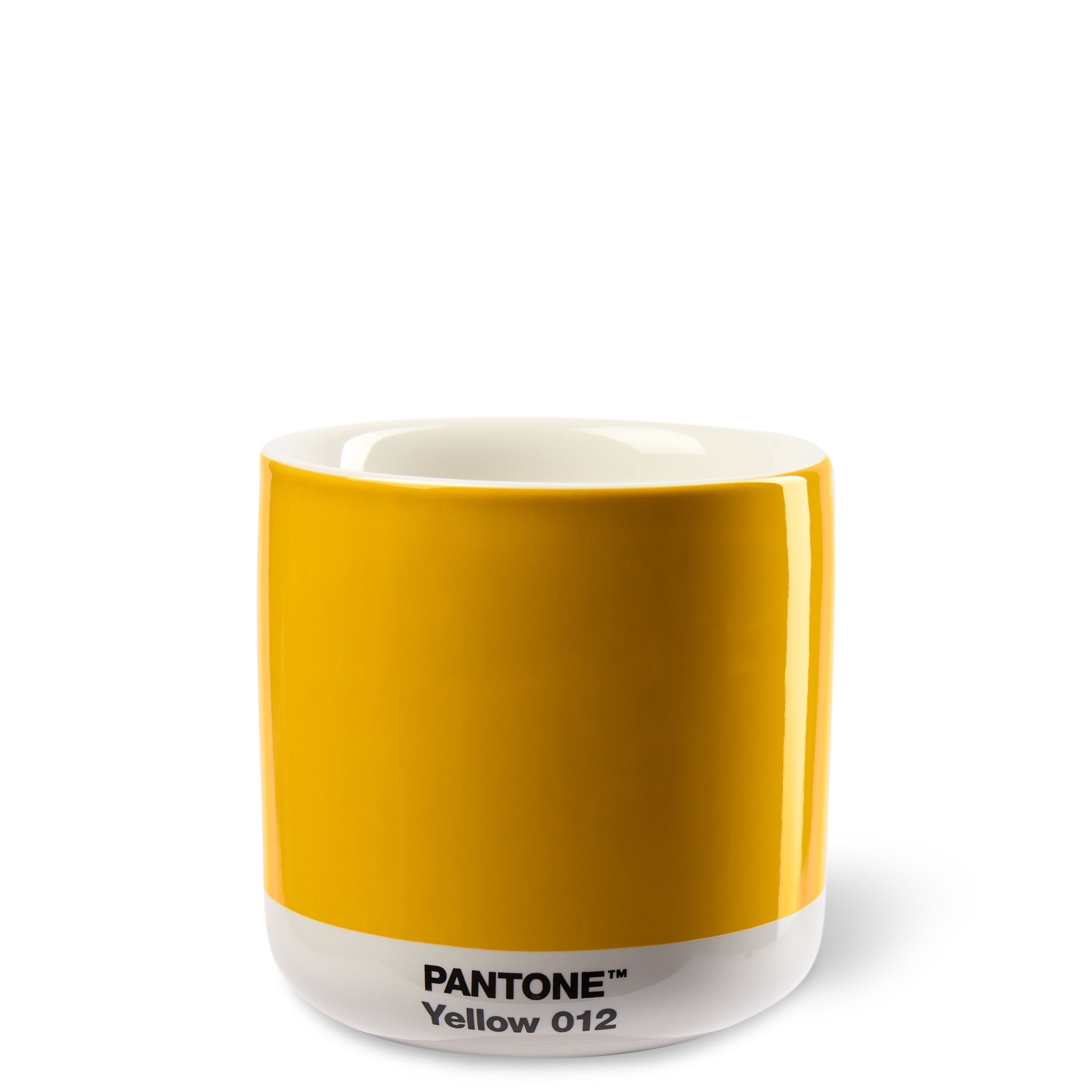 220 PANTONE PANTONE Thermobecher Kaffeeservice, Porzellan ml Yellow 012 Latte Macchiato,