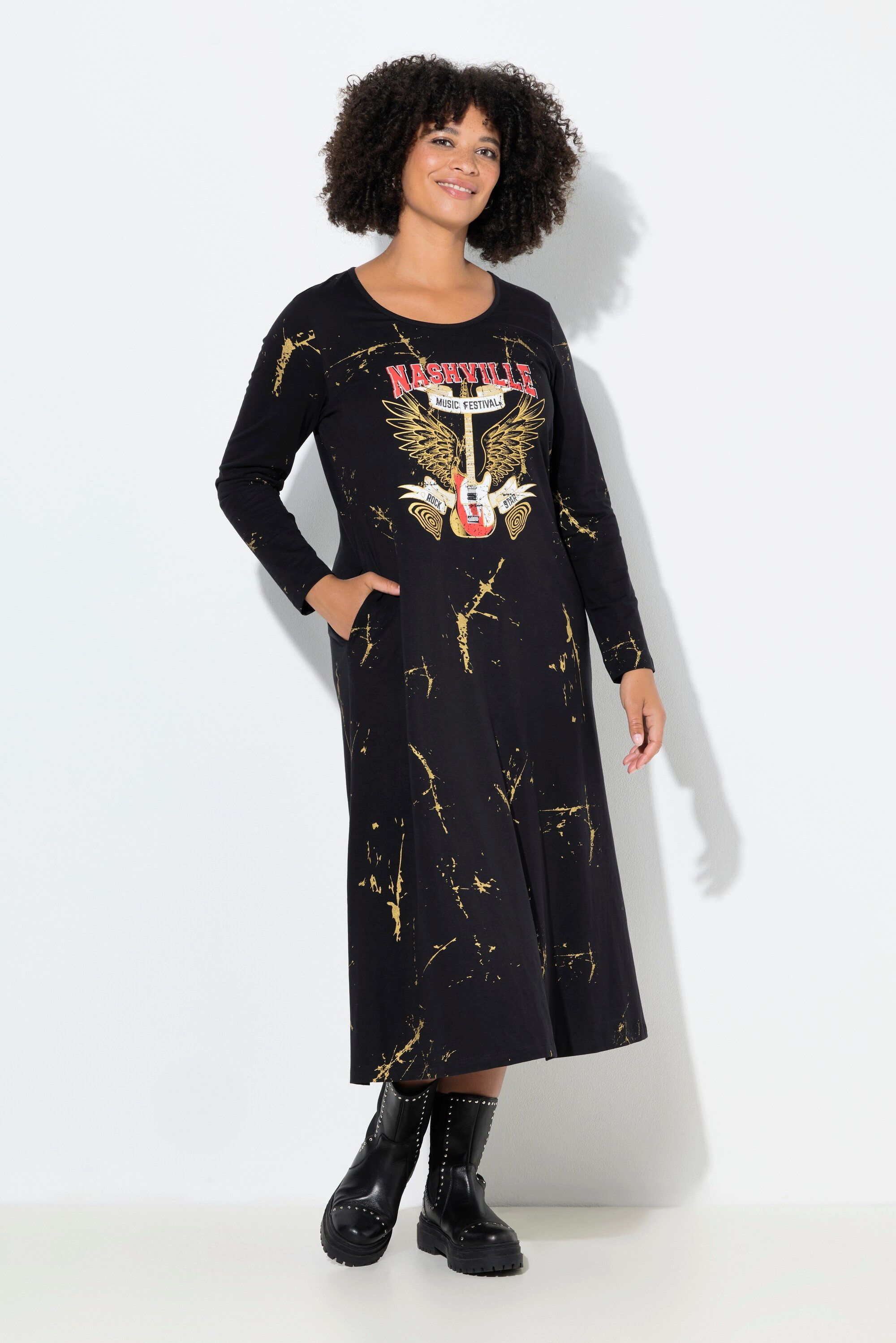 Angel of Style Jerseykleid Jerseykleid A-Linie Maxilänge Batikmuster günstig online kaufen