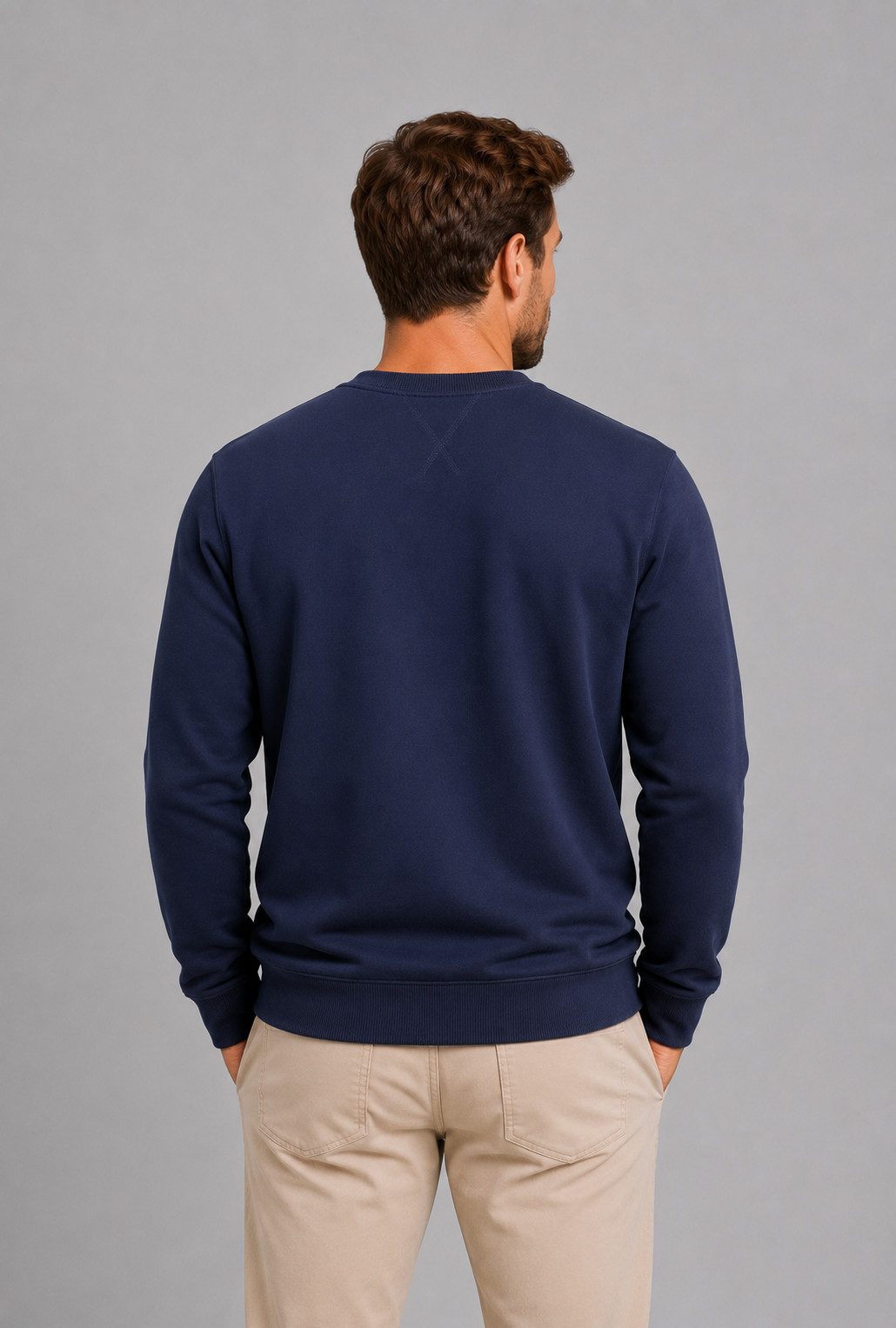 Smith & Solo Sweatshirt Herren, Pullover Baumwolle Loose Fit, Langarm, unifarben